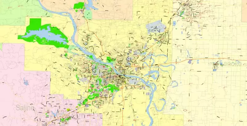 Arkansas US Map Vector Exact State Plan High Detailed Street Road Admin Map editable Adobe Illustrator in layers