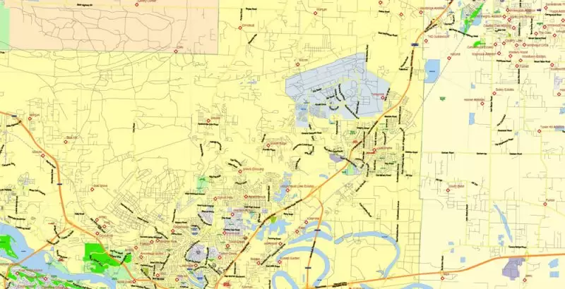 Arkansas US Map Vector Exact State Plan High Detailed Street Road Admin Map editable Adobe Illustrator in layers