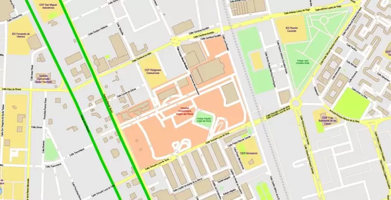 Seville Spain Map Vector Exact City Plan High Detailed Street Map editable Adobe Illustrator in layers Seville Spain Map Vector Exact City Plan High Detailed Street Map editable Adobe Illustrator in layers