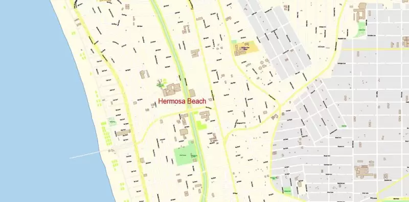 Los Angeles Metro NW California Map Vector Exact City Plan High Detailed Street Map editable Adobe Illustrator in layers