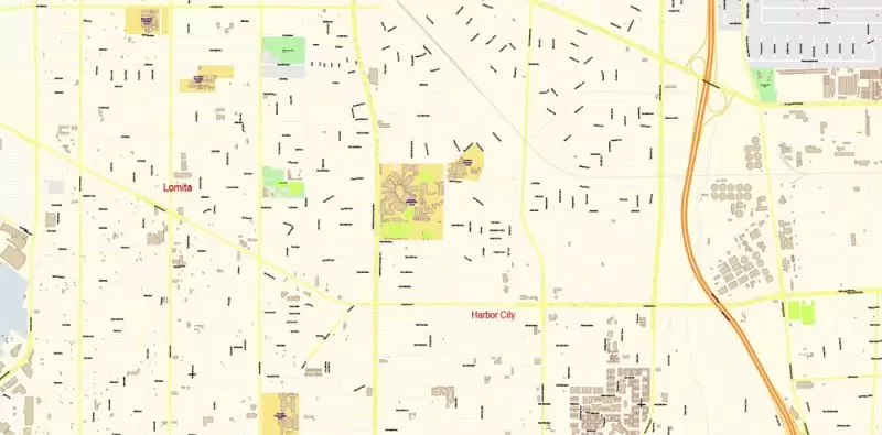 Los Angeles Metro NW California Map Vector Exact City Plan High Detailed Street Map editable Adobe Illustrator in layers