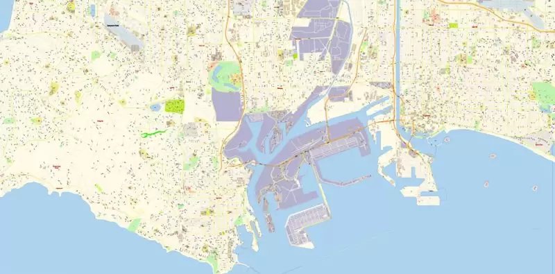 Los Angeles Metro NW California Map Vector Exact City Plan High Detailed Street Map editable Adobe Illustrator in layers
