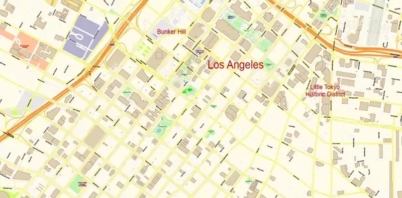 Los Angeles Metro NW California Map Vector Exact City Plan High Detailed Street Map editable Adobe Illustrator in layers