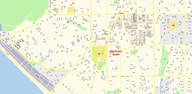 Los Angeles Metro NW California Map Vector Exact City Plan High Detailed Street Map editable Adobe Illustrator in layers