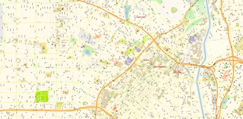 Los Angeles Metro NW California Map Vector Exact City Plan High Detailed Street Map editable Adobe Illustrator in layers