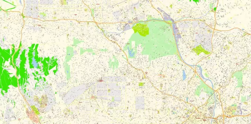 Los Angeles Metro NW California Map Vector Exact City Plan High Detailed Street Map editable Adobe Illustrator in layers