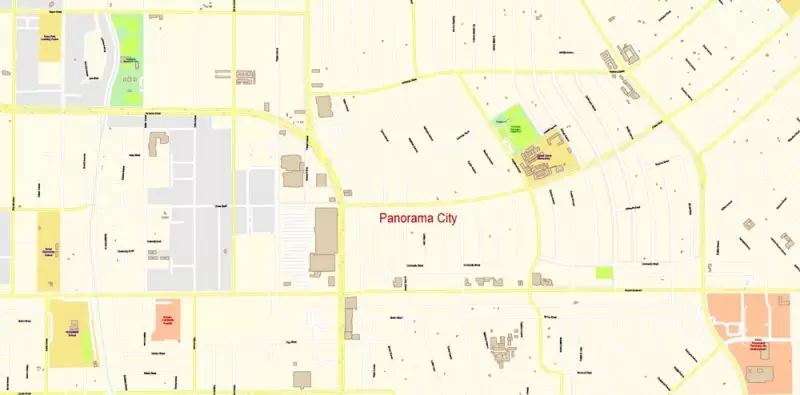 Los Angeles Metro NW California Map Vector Exact City Plan High Detailed Street Map editable Adobe Illustrator in layers