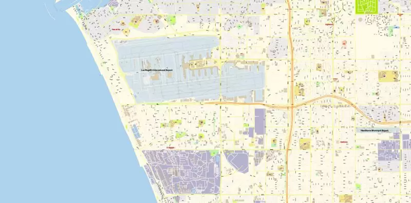 Los Angeles Metro NW California Map Vector Exact City Plan High Detailed Street Map editable Adobe Illustrator in layers