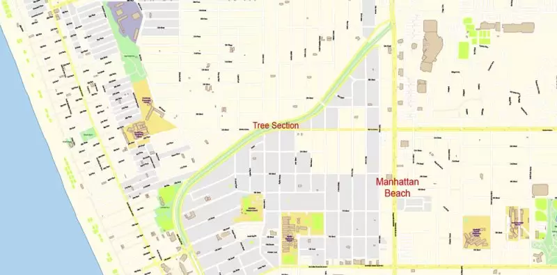 Los Angeles Metro NW California Map Vector Exact City Plan High Detailed Street Map editable Adobe Illustrator in layers