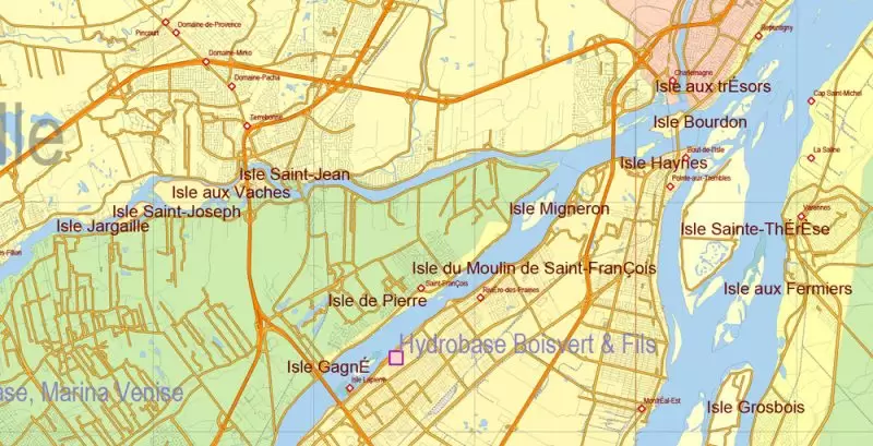 US North East + Canada South East part Map Vector Exact Plan High Detailed Road Admin Map editable Adobe Illustrator in layers