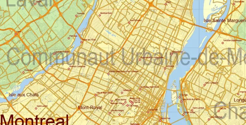 US North East + Canada South East part Map Vector Exact Plan High Detailed Road Admin Map editable Adobe Illustrator in layers