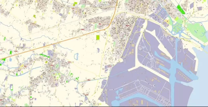 Venice Venezia Italy Map Vector Exact City Plan High Detailed Street Map editable Adobe Illustrator in layers