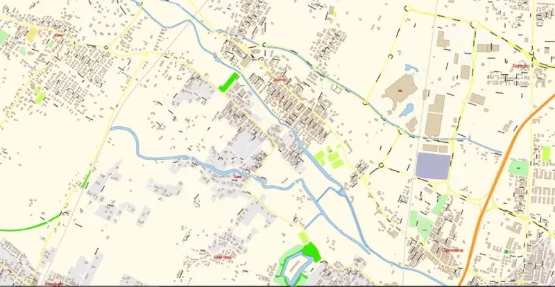 Venice Venezia Italy Map Vector Exact City Plan High Detailed Street Map editable Adobe Illustrator in layers