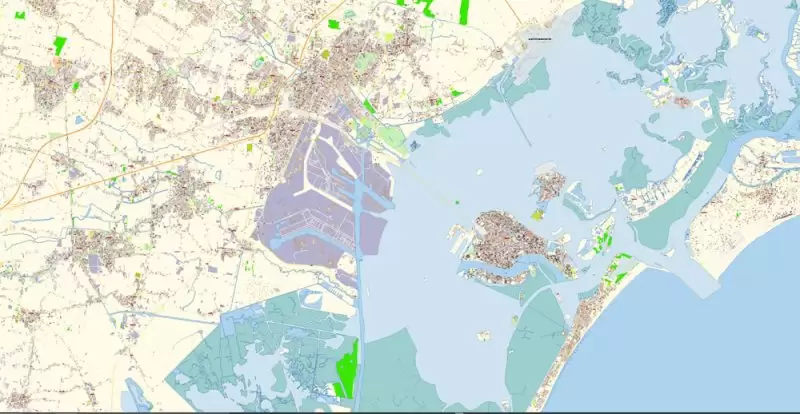 Venice Venezia Italy Map Vector Exact City Plan High Detailed Street Map editable Adobe Illustrator in layers