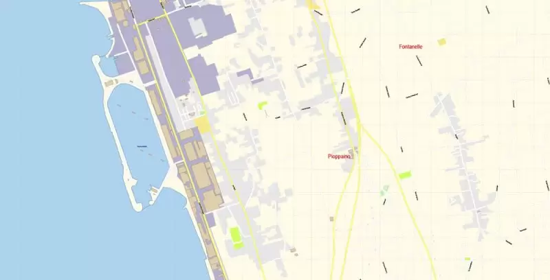 Amalfi Coast Sorrento Salerno Italy Map Vector Exact City Plan High Detailed Street Map editable Adobe Illustrator in layers
