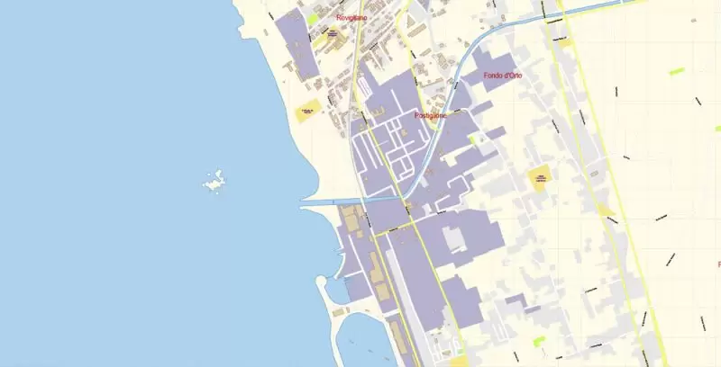Amalfi Coast Sorrento Salerno Italy Map Vector Exact City Plan High Detailed Street Map editable Adobe Illustrator in layers