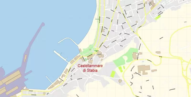 Amalfi Coast Sorrento Salerno Italy Map Vector Exact City Plan High Detailed Street Map editable Adobe Illustrator in layers