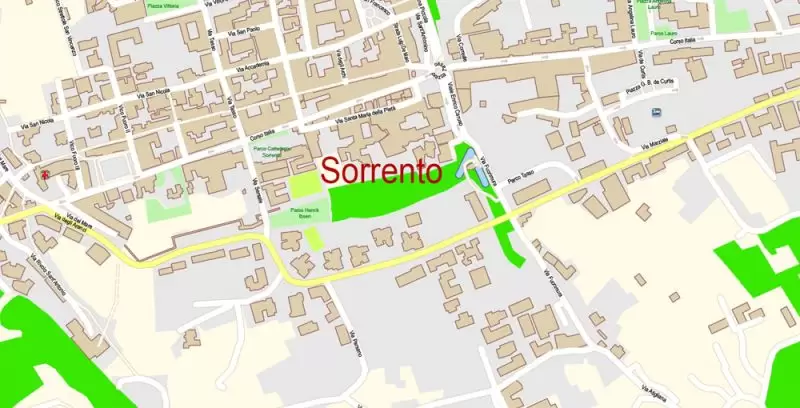 Amalfi Coast Sorrento Salerno Italy Map Vector Exact City Plan High Detailed Street Map editable Adobe Illustrator in layers