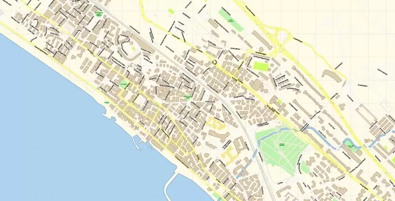 Amalfi Coast Sorrento Salerno Italy Map Vector Exact City Plan High Detailed Street Map editable Adobe Illustrator in layers