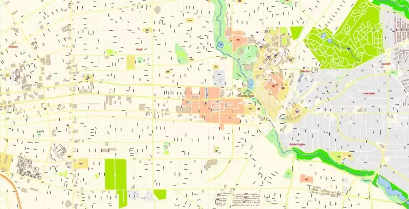 Cleveland Ohio US Map Vector Exact City Plan High Detailed Street Map editable Adobe Illustrator in layers