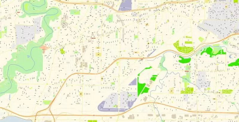 Cleveland Ohio US Map Vector Exact City Plan High Detailed Street Map editable Adobe Illustrator in layers