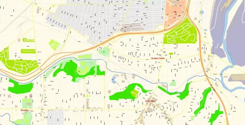 Cleveland Ohio US Map Vector Exact City Plan High Detailed Street Map editable Adobe Illustrator in layers