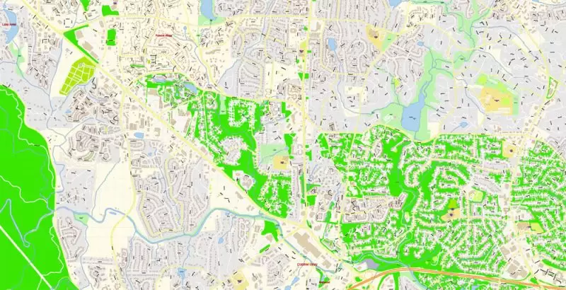 Raleigh + Cary + Durham North Carolina US Map Vector Exact City Plan High Detailed Street Map editable Adobe Illustrator in layers