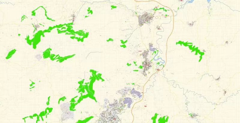 Alcoi Alcoy Alicante Spain Map Vector Exact City Plan High Detailed Street Map editable Adobe Illustrator in layers