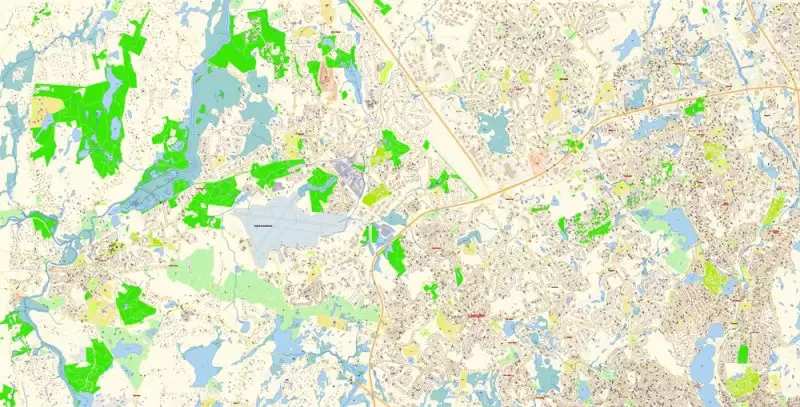 Lexington Area Massachusetts US Map Vector Exact City Plan High Detailed Street Map editable Adobe Illustrator in layers
