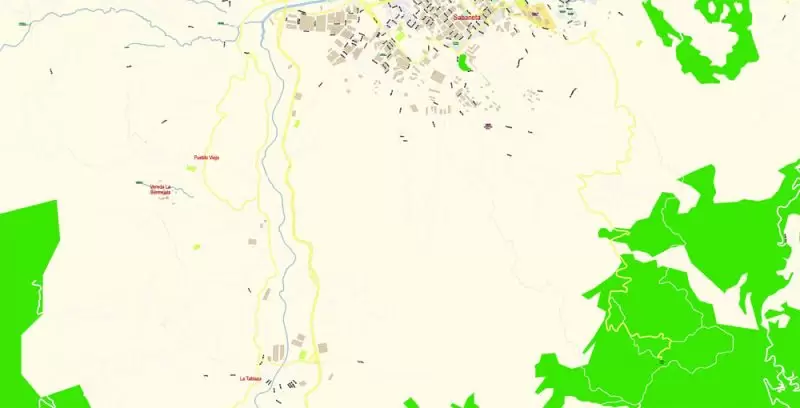 Medellin Colombia Map Vector Exact City Plan High Detailed Street Map editable Adobe Illustrator in layers