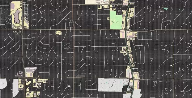 Tucson Arizona North Part US Vector Map extra high detailed City Plan full editable Adobe Illustrator Street Map in layers
