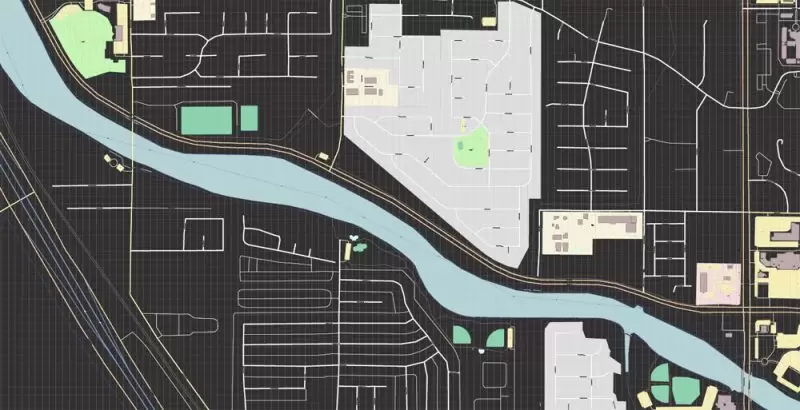 Tucson Arizona North Part US PDF Vector Map extra high detailed City Plan full editable Adobe PDF Street Map in layers