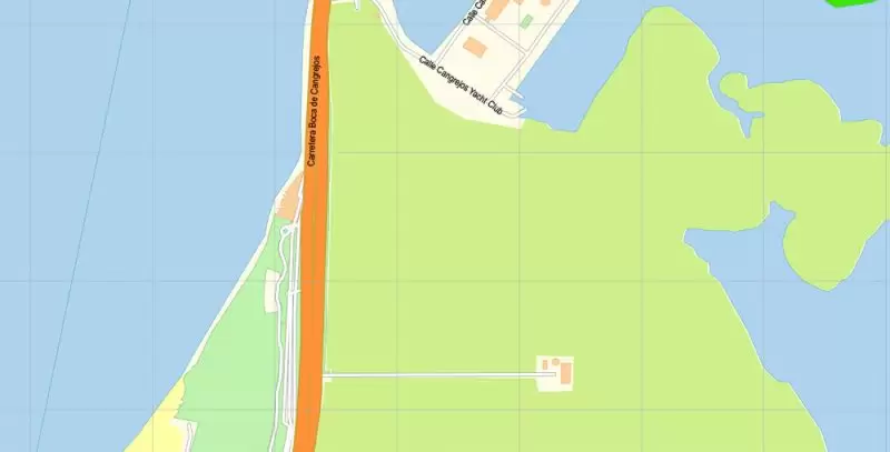 Vivo Beach Puerto Rico Map Vector DWG DXF PDF Exact City Plan High Detailed Street Map editable AutoCAD in layers