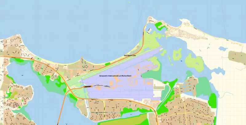 Vivo Beach Puerto Rico Map Vector DWG DXF PDF Exact City Plan High Detailed Street Map editable AutoCAD in layers