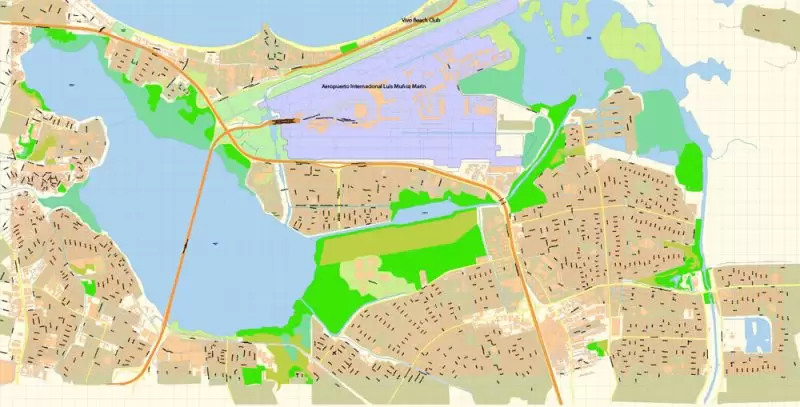 Vivo Beach Puerto Rico PDF Map Vector Exact City Plan High Detailed Street Map editable Adobe PDF in layers