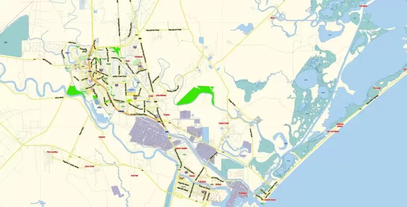 Houston Texas US Map Vector Exact City Plan Detailed Street Map editable Adobe Illustrator in layers