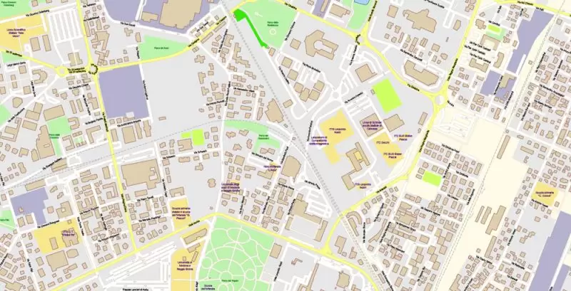 Parma Reggio Emilia Italy Map Vector Exact City Plan High Detailed Street Map editable Adobe Illustrator in layers
