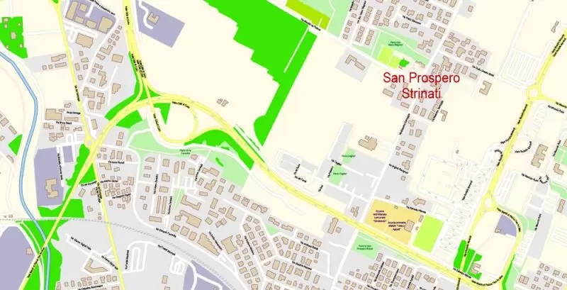 Parma Reggio Emilia Italy Map Vector Exact City Plan High Detailed Street Map editable Adobe Illustrator in layers