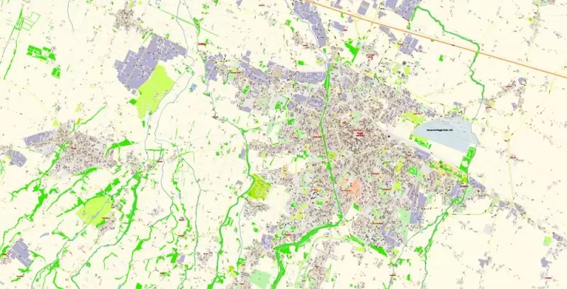 Parma Reggio Emilia Italy Map Vector Exact City Plan High Detailed Street Map editable Adobe Illustrator in layers
