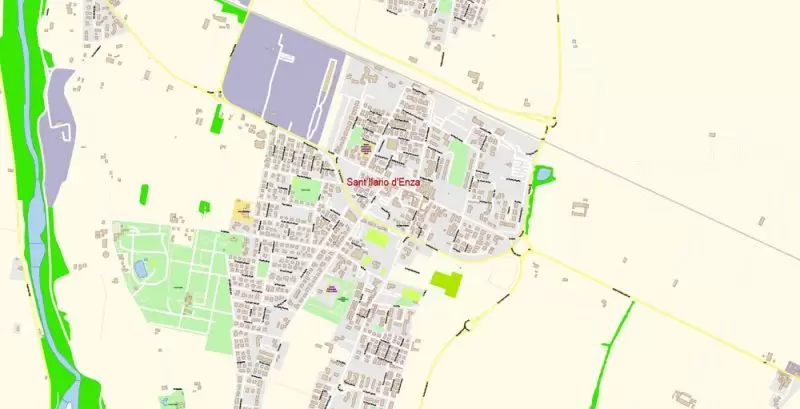 Parma Reggio Emilia Italy Map Vector Exact City Plan High Detailed Street Map editable Adobe Illustrator in layers
