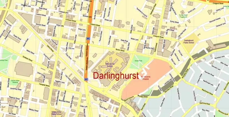 Sydney Australia DWG Map Vector Exact City Plan High Detailed Street Map AutoCAD + Adobe PDF in layers