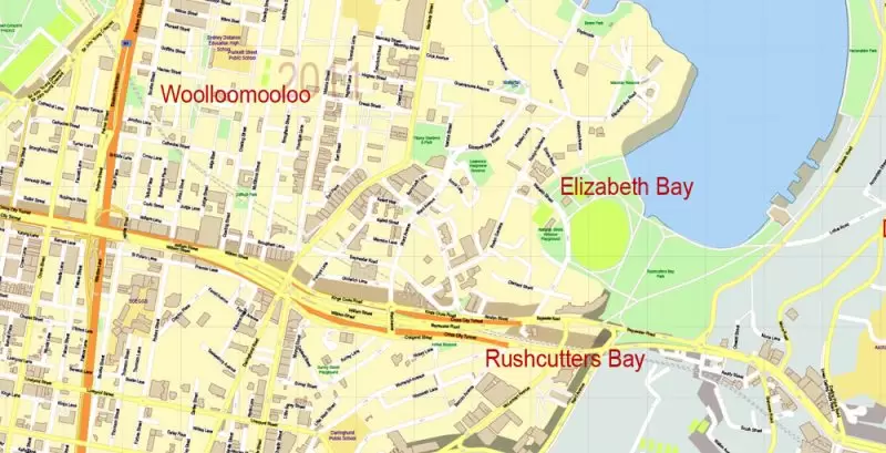 Sydney Australia DWG Map Vector Exact City Plan High Detailed Street Map AutoCAD + Adobe PDF in layers