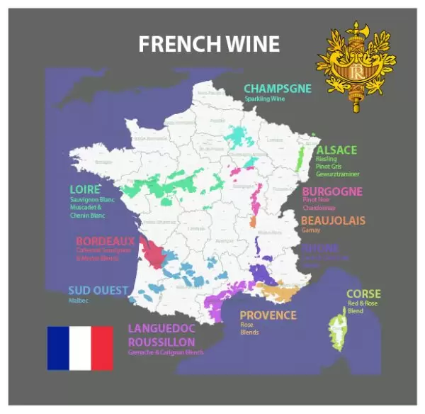 French Wine Country Admin Vector Map Editable Layered Adobe Illustrator France 01