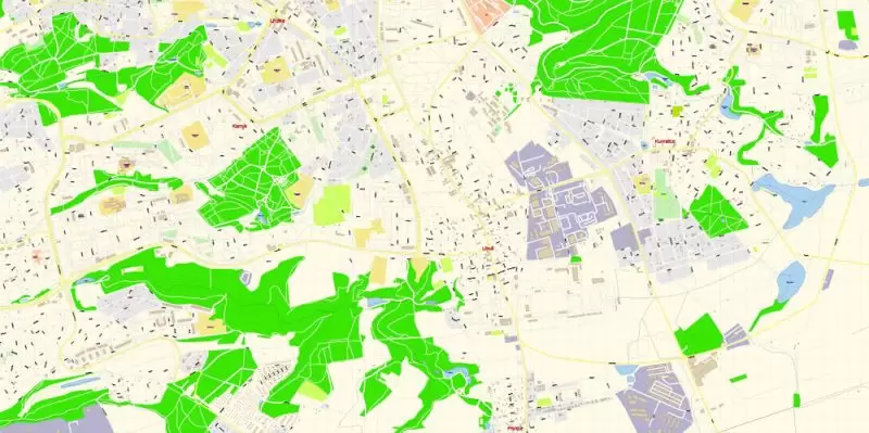 Prague Czech Republic Map Vector Exact City Plan High Detailed Street Map editable Adobe Illustrator in layers