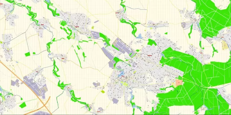 Prague Czech Republic Map Vector Exact City Plan High Detailed Street Map editable Adobe Illustrator in layers