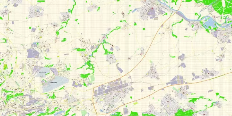 Prague Czech Republic Map Vector Exact City Plan High Detailed Street Map editable Adobe Illustrator in layers