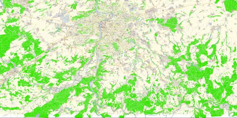 Prague Czech Republic Map Vector Exact City Plan High Detailed Street Map editable Adobe Illustrator in layers
