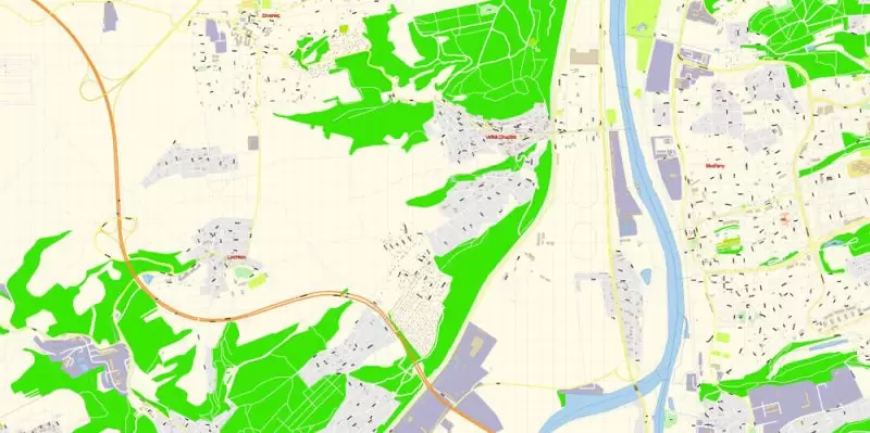 Prague Czech Republic Map Vector Exact City Plan High Detailed Street Map editable Adobe Illustrator in layers