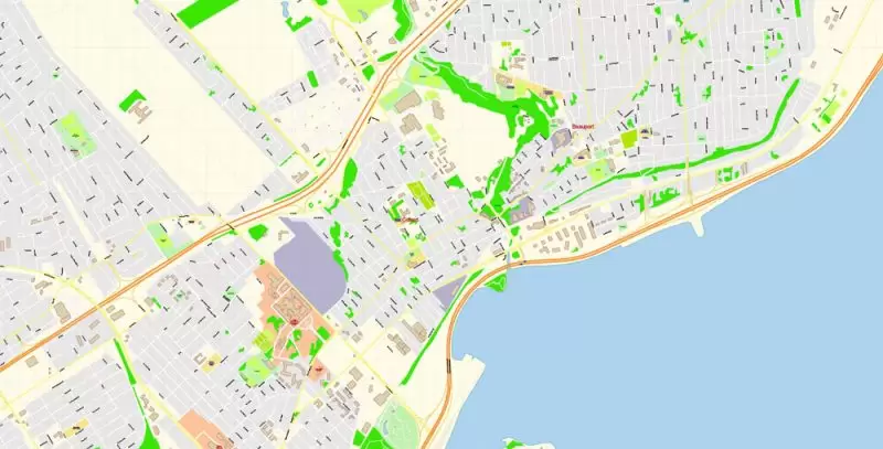Quebec City Canada Map Vector Exact City Plan High Detailed Street Map editable Adobe Illustrator in layers