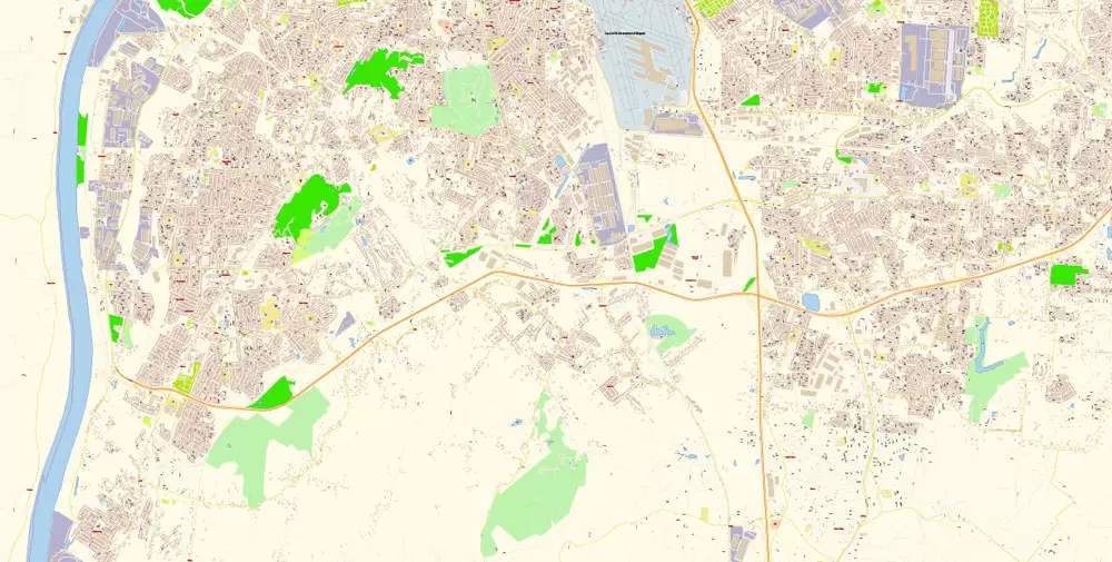 Louisville Kentucky US Map Vector Exact City Plan High Detailed Street Map editable Adobe Illustrator in layers